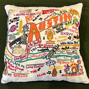 Catstudio Hand Embroidered Pillow - Austin